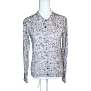 Pure Collection 100% Cashmere Speckled Print Cardigan Size US 2